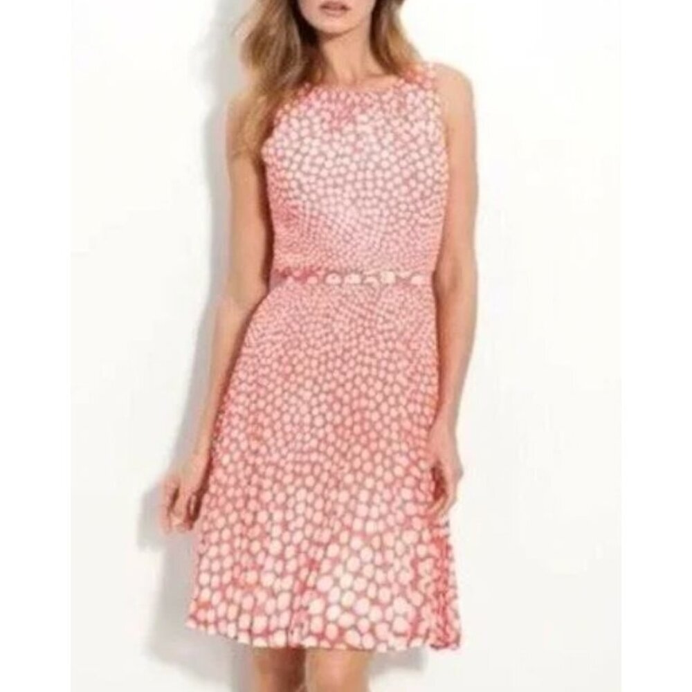NEW Trina Turk A line Red and White Polka Dot Dress Size 0 $348 [jb]